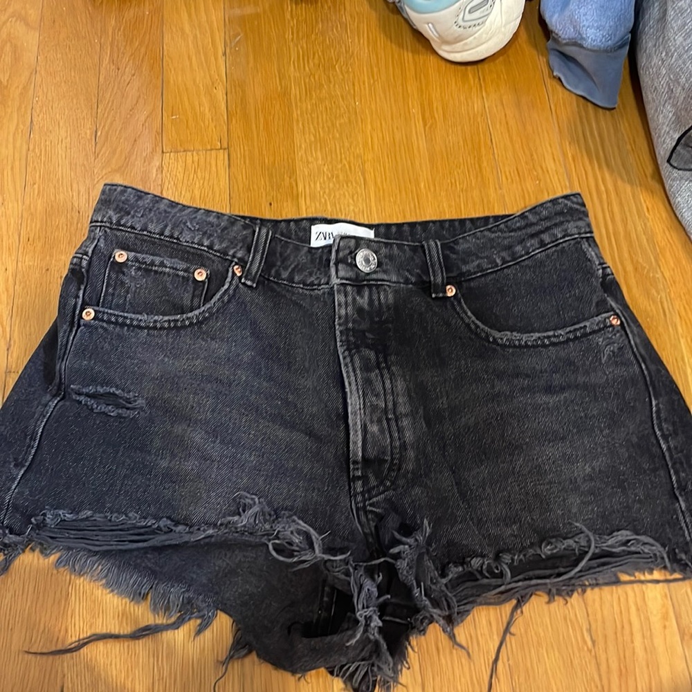 Zara black jean shorts. A staple item!